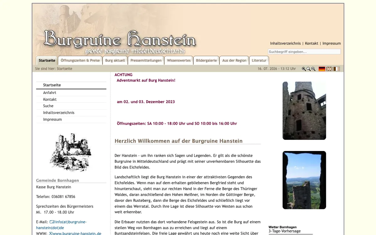 Burgruine Hanstein