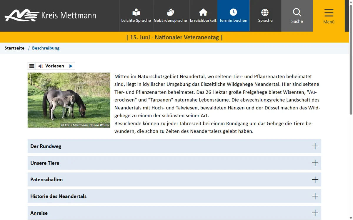 Eiszeitliches Wildgehege Neandertal
