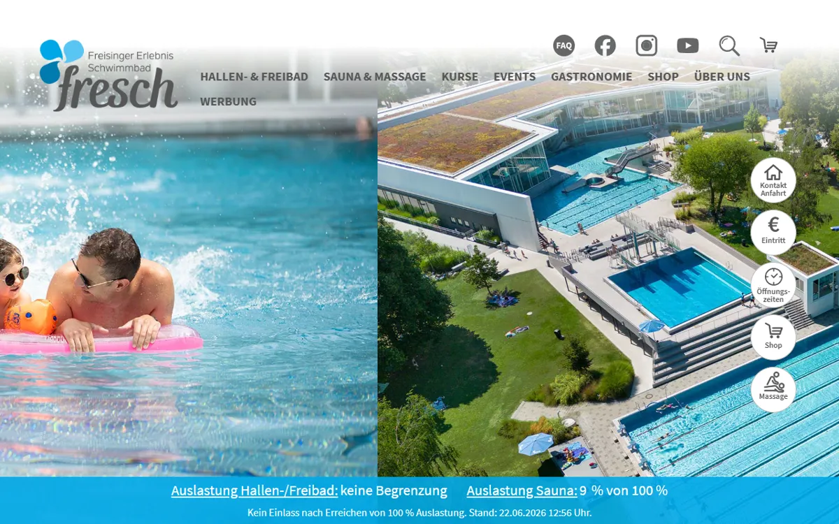 fresch - Freisinger Erlebnis Schwimmbad - Hallenbad, Sauna und Massage