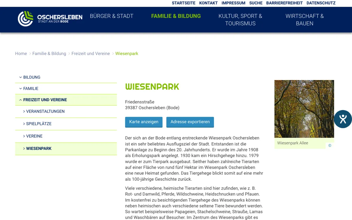 Heimattierpark Wiesenpark Oschersleben