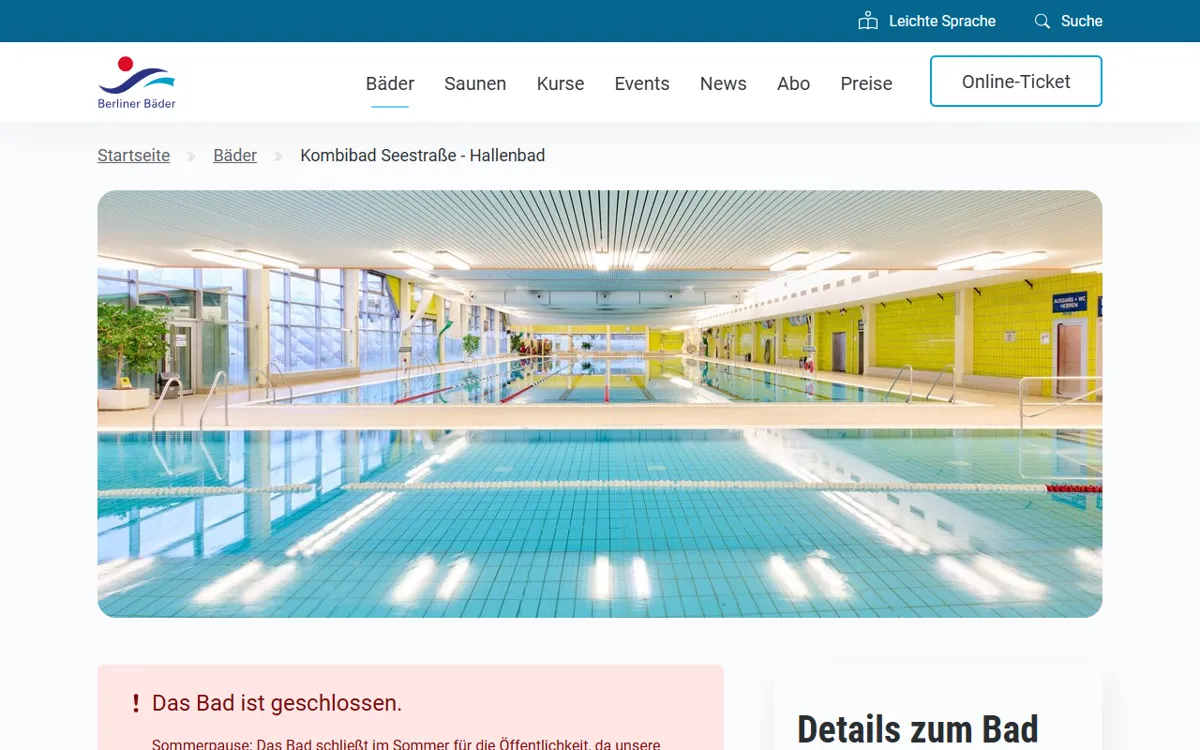 Kombibad Seestraße Halle - Berliner Bäder