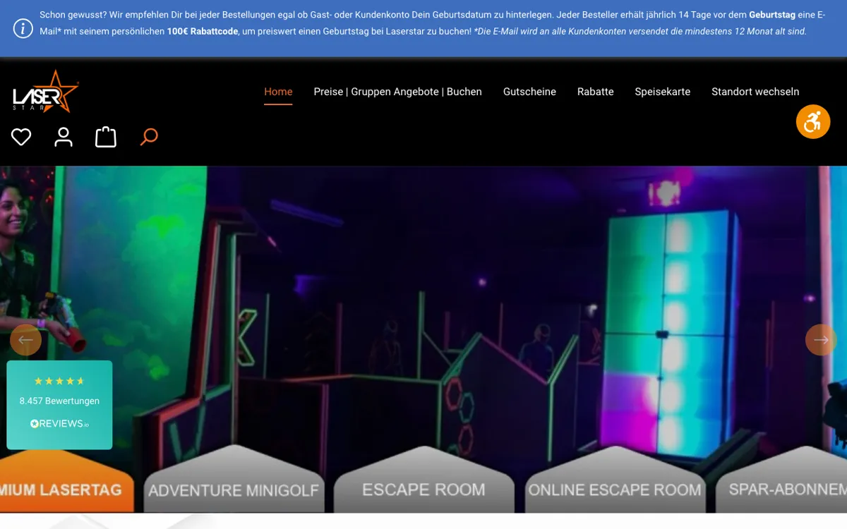 Laserstar® Berlin Lasertag, Schwarzlicht Minigolf, Escape Rooms & Arcade Games