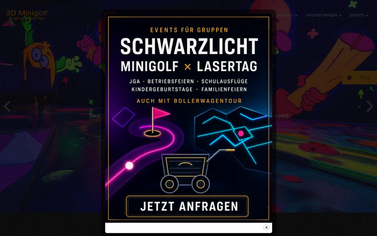 Schwarzlicht Semester Minigolf Münster