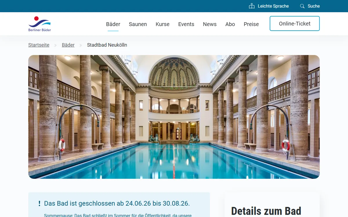 Stadtbad Neukölln - Berliner Bäder